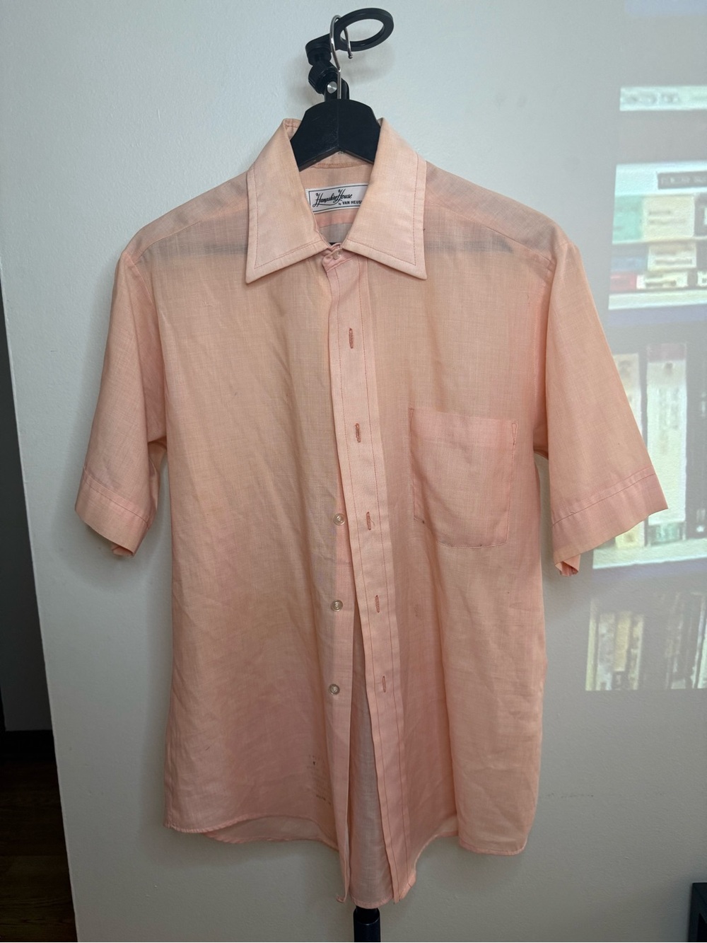 Van Heusen Peach Short-Sleeve Button-Down Shirt